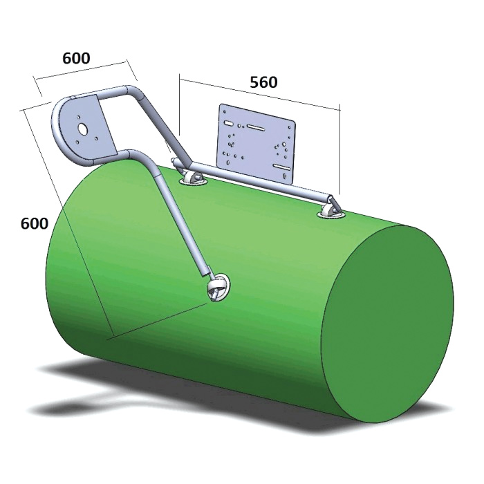 Стойка рулевая с креплением на баллон надувной лодки 25мм в Мытищах