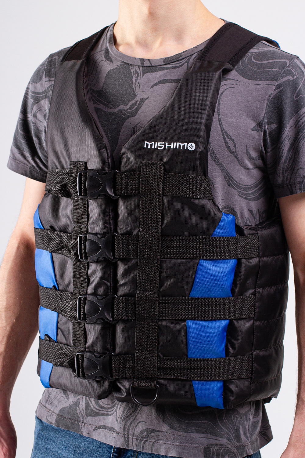 Жилет спасательный MISHIMO PRO Премиум качества Черно-синий в Мытищах