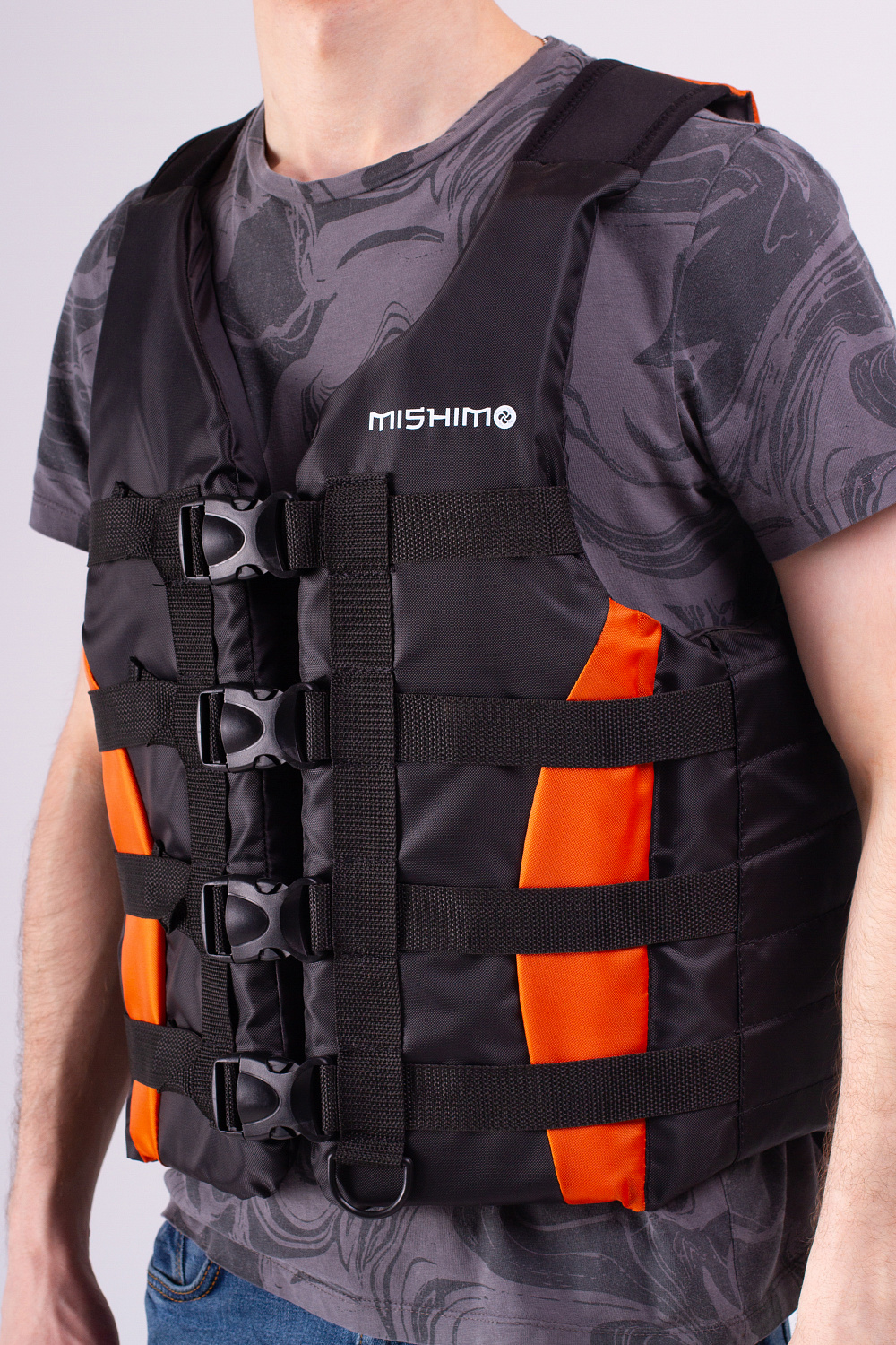 Жилет спасательный MISHIMO PRO Премиум качества Черно-оранжевый в Мытищах