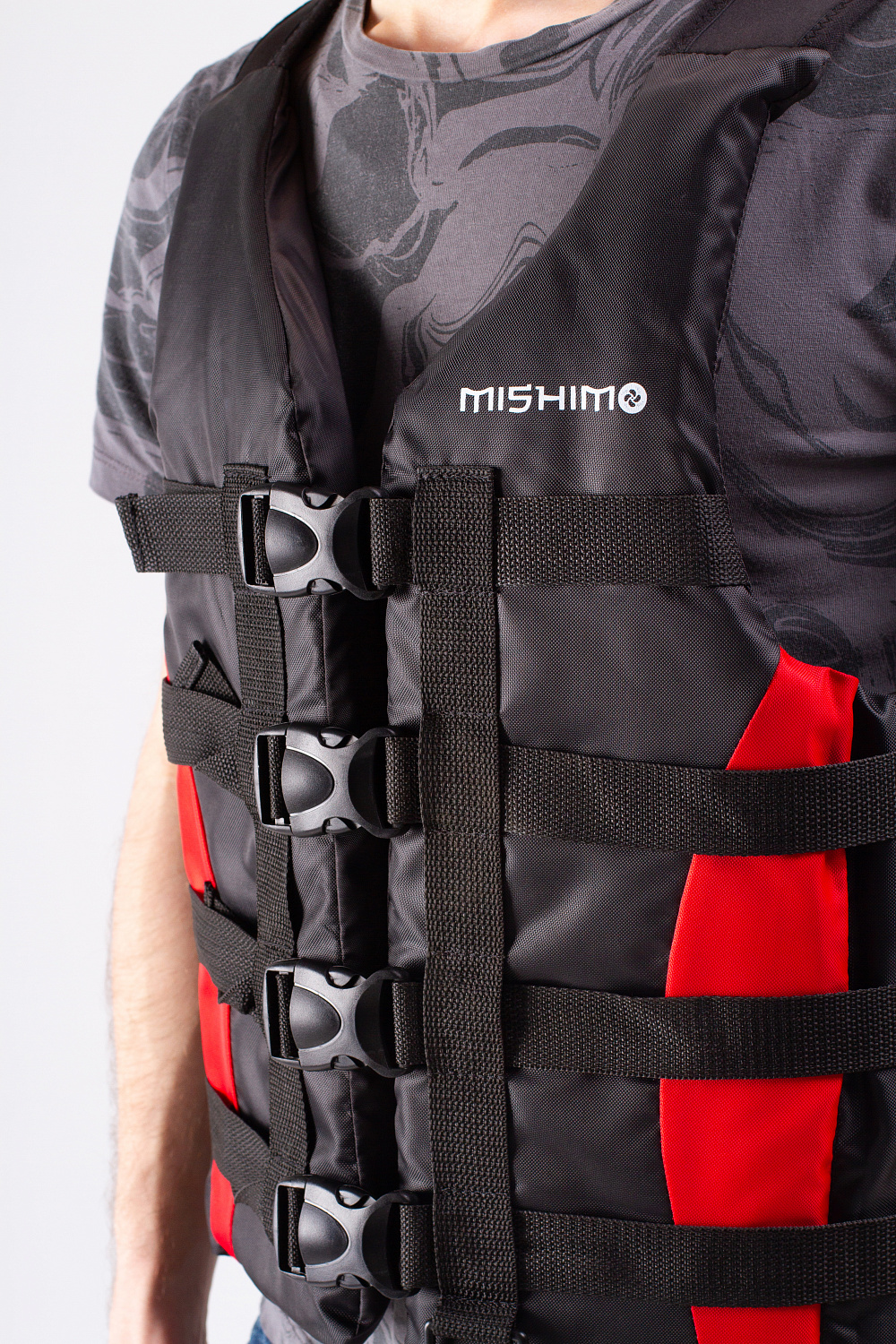 Жилет спасательный MISHIMO PRO Премиум качества Черно-красный в Мытищах